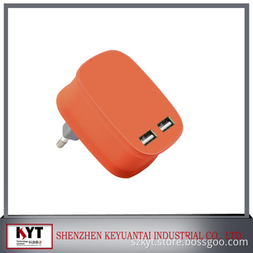 dual usb port wall charger, usb wall charger 5V 3.4A with CE, Rohs, FCC and SAA certificate